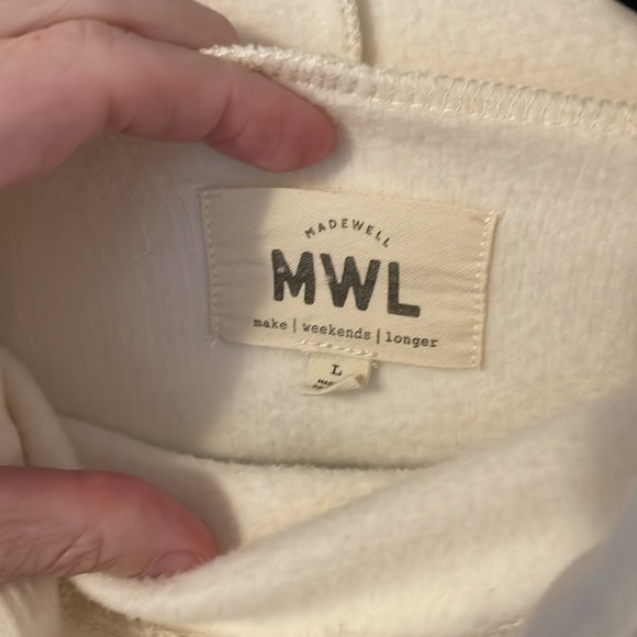 Madewell MWL Cabincore Ribbed Funnelneck Sweatshirt Large - Picture 4 of 7